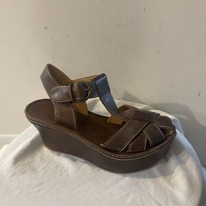 Fiorentoni Baker Leather Platform Wedge Sandals